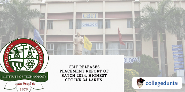 CBIT Releases Placement Report of Batch 2024, Highest CTC INR 34 Lakhs