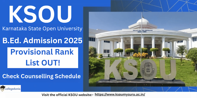 KSOU BEd 2025 Provisional Rank List Released