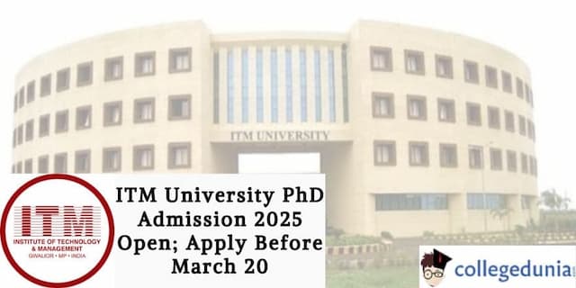 ITM University PhD Admission 2025 Open