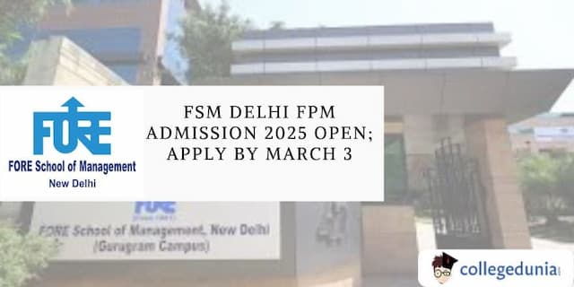 FSM Delhi FPM Admission 2025 Open; Apply by March 3