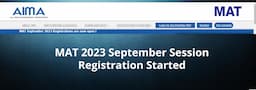 MAT 2023 September Session Registration Started @mat.aima.in; Check Details Here