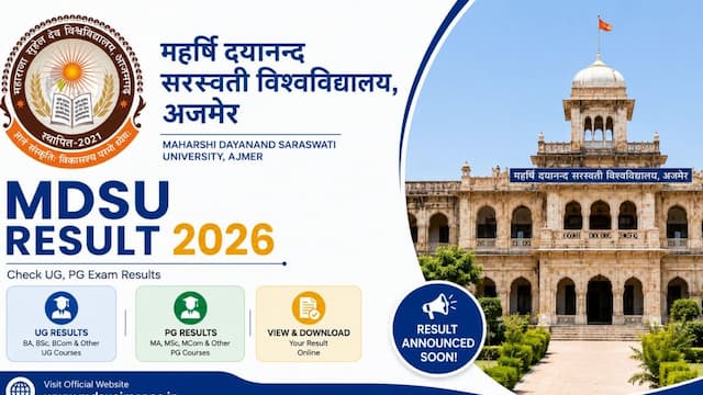 MDSU Result 2026 @mdsuajmer.ac.in: Check UG, PG Exam Results