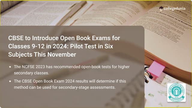 CBSE to Introduce Open Book Exams for Classes 9-12 in 2024: Pilot Test in Six Subjects This November