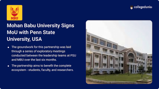 Mohan Babu University Signs MoU with Penn State University, USA to Foster Academic Collaboration and Research Excellence; Check Details Here