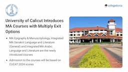 University of Calicut Introduces MA Courses with Multiply Exit Options