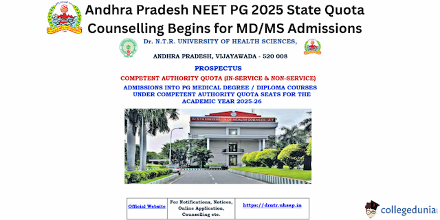 Andhra Pradesh NEET PG 2025 State Quota Counselling Begins